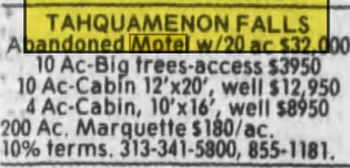 Tahquamenon Falls Motel - Aug 1993 Could Be Ad For This Motel (newer photo)